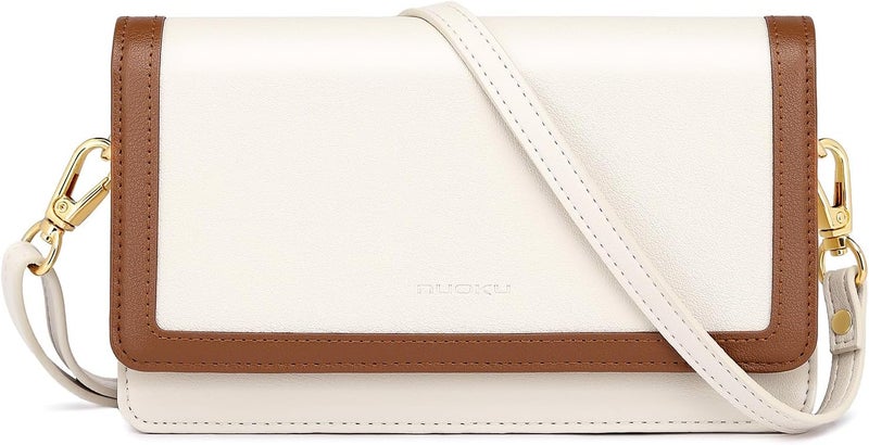 Nuoku Crossbody Bag for Women Cellphone Little Purse with Credit Card Slots Lightweight Leather Wristlet Wallet | Cellphone, Little Purse, Lightweight - Image 1